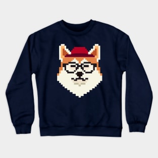 Akita Inu Pixel Art Dog Lover Shiba Retro Crewneck Sweatshirt